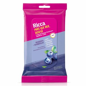 Lenço Micelar Demaquilante Ricca Mais Que Blue Berry 25 unidades