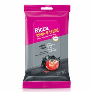 Lenço Micelar Demaquilante Ricca Toma-te Detox 25 unidades