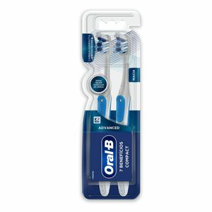 Escova Dental Oral-B Advanced 7 Benefícios Compact Macia 2 unidades