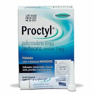 Proctyl Pomada 10 Bisnagas 3g cada +10 Aplicadores