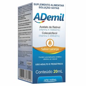 Ademil (Vitamina A+Vitamina D3) Gotas Laranja 20ml