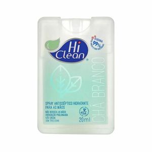 Álcool Spray Antisséptico Hidratante 20ml Hi Clean Chá Branc