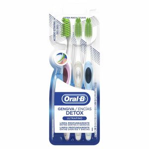 Escova Dental Oral-B UltraFino Detox Extra Macia/Suave 3 unidades