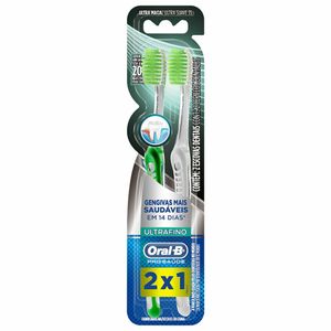 Kit 2 Escovas Dentais Oral-B Pró-Saúde Ultrafin Macia 35