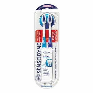 Kit 2 Escovas Dentais Sensodyne Repair Protect