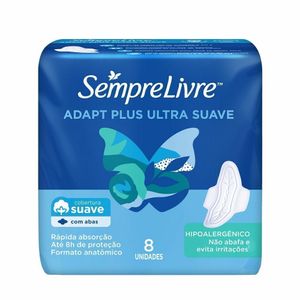 Absorvente Sempre Livre Adapt Plus Suave Abas 8 unidades