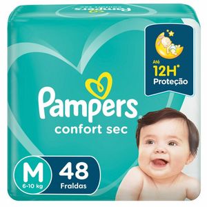 Fralda Pampers Confort Sec Mega Tamanho - M c/48 Unidades