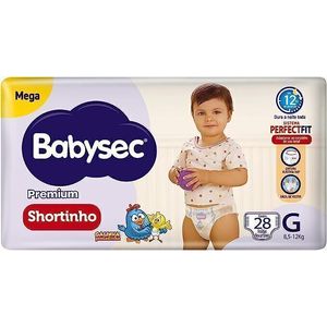 Fralda Babysec Shortinho Pants Galinha Pintadinha G com 28 unidades