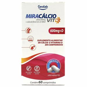 Miracálcio Vit D 600mg + 400UI 60 Comprimidos