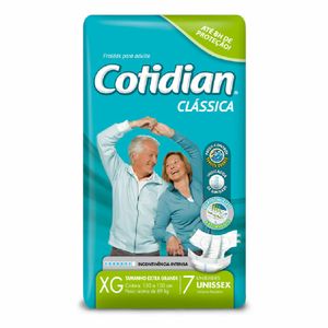 Fralda Geriátrica Cotidian Clássica Adulto XG c/7