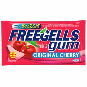 Chiclete Freegells Gum Original Cherry 5 Gomas de Mascar