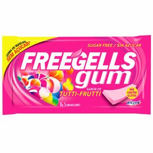 Chiclete Freegells Gum Tutti Frutti 5 Gomas de Mascar