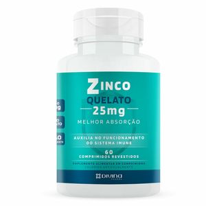 Zinco Quelato Divina Pharma 25mg 60 Comprimidos Revestidos