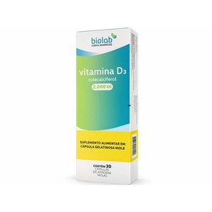 Vitamina D3 Biolab 2.000UI 30 Cápsulas