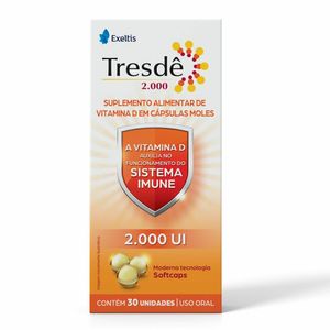 Tresdê (Vitamina D-Colecalciferol) 2.000UI 30 Cápsulas