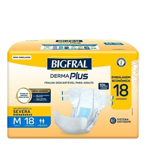 Fralda Geriátrica Bigfral Derma Plus M 18 unidades