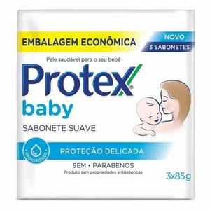 Kit 3x85g Sabonete Barra Protex Baby Proteção Delicada