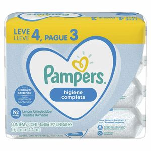 Kit 4x48 Toalhas Umedecidas Pampers Higiene Comp(192 Toalhas)