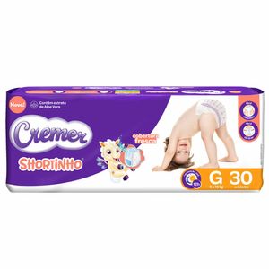 Fralda Cremer Shortinho G 30 unidades