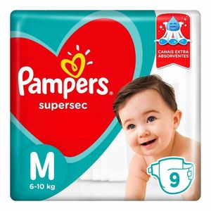 Fralda Pampers Supersec M 9 unidades