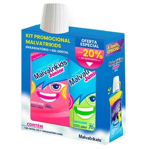 Kit Malvatrikids Jr Enxaguante Bucal T-Frut +Gel Dental 70g