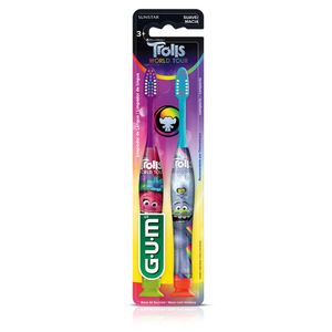 Escova Dental Infantil GUM Crayola Trolls Sunstar 2 unidades