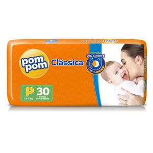 Fralda Pom Pom Clássica P 30 unidades