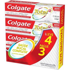 Kit 4x90g Cremes Dentais Colgate Clean Mint