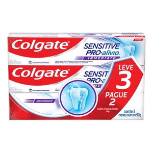 Kit Creme Dental Colgate Sensitive Pro-Alívio Imediato Original 3 unidades de 90g