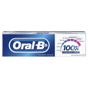 Creme Dental Oral-B 100% Menta Refrescante 50g