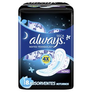 Absorvente Always Noturno Noites Tranquilas Seca Abas 8 unidades