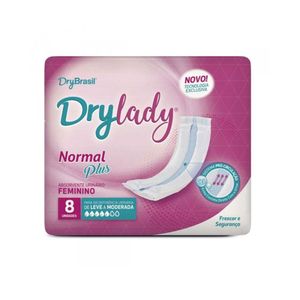 Absorvente DryLady Normal Plus Feminino 8 unidades