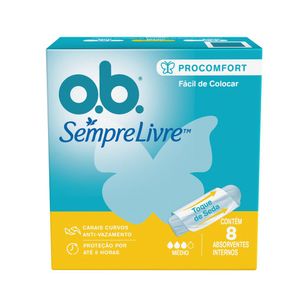 Absorvente Interno O.B. Sempre Livre ProComfort Médio 8 Un