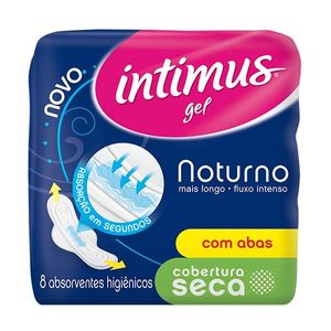 Absorvente Intimus Noturno Longo Seca com Abas 8 unidades