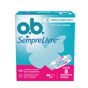 Absorvente Interno O.B. Sempre Livre ProComfort Mini 8 unidades