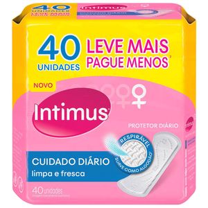 Protetor Diário Intimus Cuidado Diário s/Perf s/Abas 40 Un