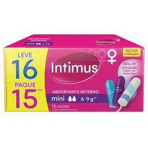 Absorvente Interno Intimus Mini 16 unidades