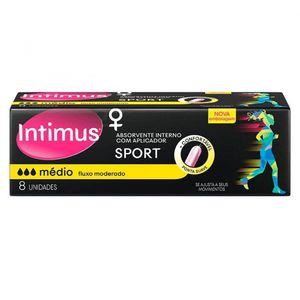 Absorvente Interno Intimus Sport Médio Aplicador 8 unidades