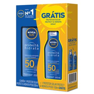 Kit Protetor Solar Nivea Sun Protect Hidrata FPS50 200ml + 100ml