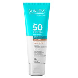 Protetor Solar Sunless Facial Toque Seco Bronze FPS50 60g