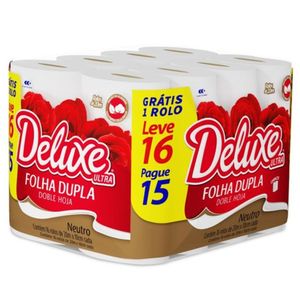 Papel Higiênico Folha Dupla Neutro Deluxe Ultra 20m 16 Rolos