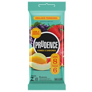 Preservativo Prudence Cores e Sabores Mix 8 Camisinhas