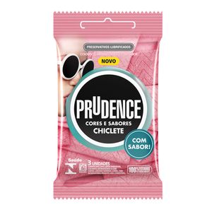 Preservativo Prudence Cores e Sabores Chiclete 3 Camisinhas