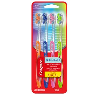 Escova Dental Colgate Pro Cuidado Macia Suave 4 unidades