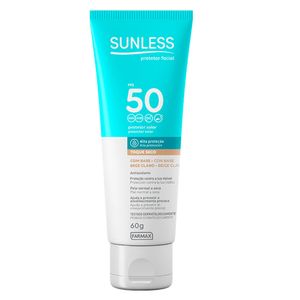 Protetor Solar Sunless Facial Toque Seco Bege Claro FPS50 60g