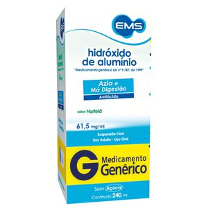 Hidróxido de Alumínio Susp Oral Hortelã 240ml Genérico EMS