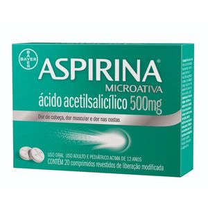 Aspirina Microativa 500mg 20 Comprimidos