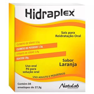 Sais para Reidratação Hidraplex Sabor Laranja 4 envelopes