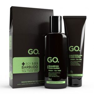 Kit Go Man Shampoo para Barba +Balm Modelador Fresh Tea Tree