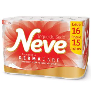 Papel Higiênico Folha Dupla Neutro Neve Toque de Seda 16 Rolos